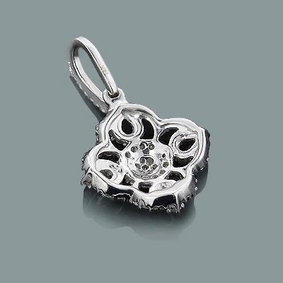 Gold Diamond Flower Pendant 0.29ct 14K White Gold 6 Gold Diamond Flower Pendant 0.29ct 14K White Gold - Image 4