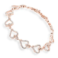 Gold Diamond Heart Bracelet 14K White Gold 3.26ct -H'Hen Sale Store gold diamond heart bracelet 14k 326ct p 41381 ro
