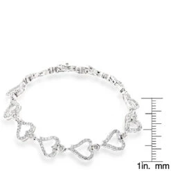Gold Diamond Heart Bracelet 14K White Gold 3.26ct -H'Hen Sale Store gold diamond heart bracelet 14k 326ct p 41381 rulerwh
