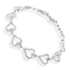Gold Diamond Heart Bracelet 14K White Gold 3.26ct -H'Hen Sale Store gold diamond heart bracelet 14k 326ct p 41381 wh