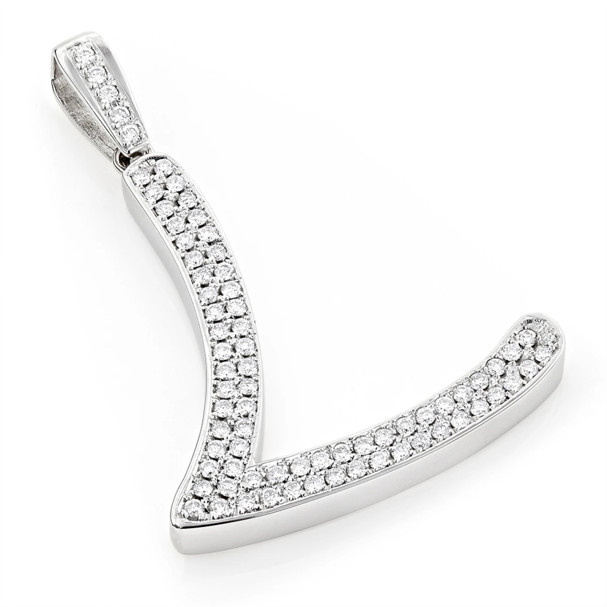 Gold Diamond Initial Pendant 2ct 10K White Gold Any Letter 3 Gold Diamond Initial Pendant 2ct 10K White Gold Any Letter