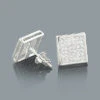 Gold Pave Diamond Stud Earrings 0.41ct 10K White Gold