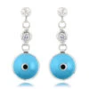 Good Luck Charms 14K White Gold Diamond Evil Eye Earrings 0.20ct 3/8 In (10mm) Blue -H'Hen Sale Store good luck charms 14k diamond evil eye earrings 020ct p 6233 wh
