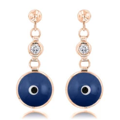 Good Luck Charms Diamond Evil Eye Earrings 0.20ct 3/8in (10mm) 14K White Gold -H'Hen Sale Store good luck charms 14k diamond evil eye earrings 020ct p 6234 ro