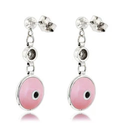 Good Luck Charms 14K White Gold Diamond Pink Evil Eye Earrings 0.20ct 3/8 In (10mm) 11 Good Luck Charms 14K White Gold Diamond Pink Evil Eye Earrings 0.20ct 3/8 In (10mm) -H'Hen Sale Store good luck charms 14k diamond evil eye earrings 020ct p 6235 backwh