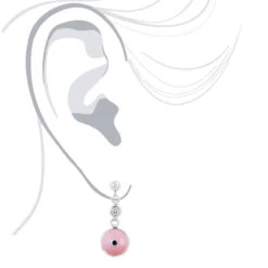 Good Luck Charms 14K White Gold Diamond Pink Evil Eye Earrings 0.20ct 3/8 In (10mm) 12 Good Luck Charms 14K White Gold Diamond Pink Evil Eye Earrings 0.20ct 3/8 In (10mm) -H'Hen Sale Store good luck charms 14k diamond evil eye earrings 020ct p 6235 bodwh