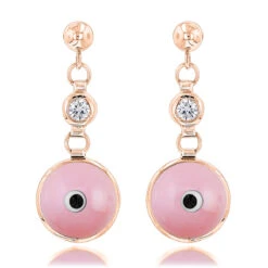 Good Luck Charms 14K White Gold Diamond Pink Evil Eye Earrings 0.20ct 3/8 In (10mm) 10 Good Luck Charms 14K White Gold Diamond Pink Evil Eye Earrings 0.20ct 3/8 In (10mm) -H'Hen Sale Store good luck charms 14k diamond evil eye earrings 020ct p 6235 ro