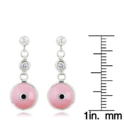 Good Luck Charms 14K White Gold Diamond Pink Evil Eye Earrings 0.20ct 3/8 In (10mm) 13 Good Luck Charms 14K White Gold Diamond Pink Evil Eye Earrings 0.20ct 3/8 In (10mm) -H'Hen Sale Store good luck charms 14k diamond evil eye earrings 020ct p 6235 rulerwh
