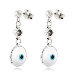 14K White Gold Diamond White Evil Eye Earrings 0.20ct Good Luck Charms 11 14K White Gold Diamond White Evil Eye Earrings 0.20ct Good Luck Charms -H'Hen Sale Store good luck charms 14k diamond evil eye earrings 020ct p 6236 backwh