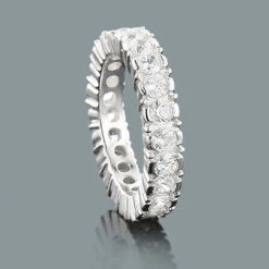 Thin Half Bezel Round Diamond Eternity Band 5ct 14K Rose Gold