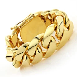 Half Kilo Solid 10K Yellow Gold Miami Cuban Link Gold Bracelet Solid