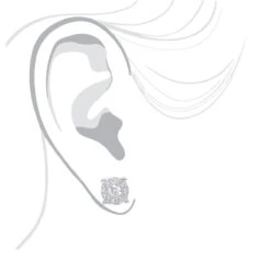 Halo 14K White Gold Cluster Diamond Earrings Studs For Men Or Women 3/4ct -H'Hen Sale Store halo 14k gold cluster diamond earrings studs for men or women 34ct bodwh