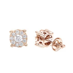 Halo 14K White Gold Cluster Diamond Earrings Studs For Men Or Women 3/4ct -H'Hen Sale Store halo 14k gold cluster diamond earrings studs for men or women 34ct ro