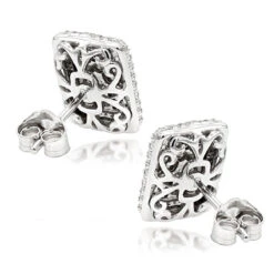 Halo 3 Carat Look Cluster Diamond Stud Earrings 1ct By Luxurman -H'Hen Sale Store halo 3 carat look cluster diamond stud earrings 1ct by luxurman backwh