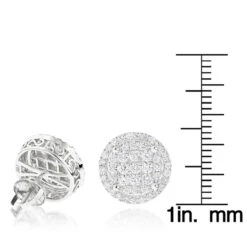 Halo Diamond Cluster Earrings Studs 1.61ct 14K White Gold -H'Hen Sale Store halo diamond cluster earrings 161ct 14k gold rulerwh