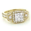 Halo Princess Cut Diamond Engagement Ring Look 1.2ct Ladies Cluster Ring