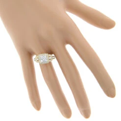 Halo Princess Cut Diamond Engagement Ring Look 1.2ct Ladies Cluster Ring 6 Halo Princess Cut Diamond Engagement Ring Look 1.2ct Ladies Cluster Ring -H'Hen Sale Store halo princess cut diamond engagement ring look 12ct ladies cluster ring 3