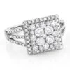 Halo Square Diamond Engagement Ring 14K White Gold Ladies Cluster Ring 1.7ct -H'Hen Sale Store halo square diamond engagement ring 14k gold ladies cluster ring 17ct 1