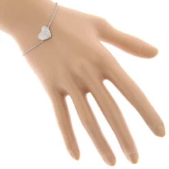 Women's 10K Yellow Gold Diamond Heart Bracelet 1/5ct -H'Hen Sale Store heart bracelets 10k gold diamond heart bracelet 15ct bodwh