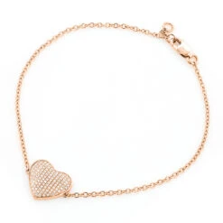 Women's 10K Yellow Gold Diamond Heart Bracelet 1/5ct -H'Hen Sale Store heart bracelets 10k gold diamond heart bracelet 15ct ro