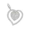 14K White Gold Designer Diamond Heart Pendant 0.9ct -H'Hen Sale Store heart jewelry 14k designer diamond heart pendant 117ct p 6473 wh