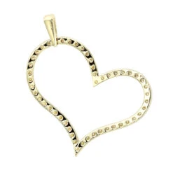 Heart 14K Yellow Gold Round Diamond Heart Pendant 1.5ct By LUXURMAN -H'Hen Sale Store heart jewelry 14k gold round diamond heart pendant 15ct by luxurman backye