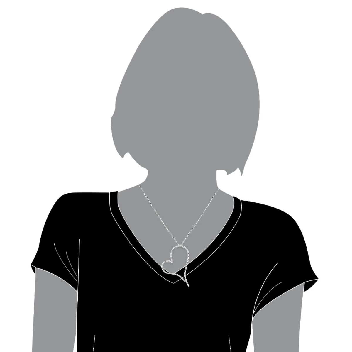 Large 14K White Gold Diamond Heart Pendant For Women Open Heart Design 2.47ct 7 Large 14K White Gold Diamond Heart Pendant For Women Open Heart Design 2.47ct - Image 5