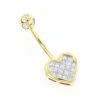 Heart Shaped 14K Yellow Gold Diamond Belly Button Ring 0.66ct -H'Hen Sale Store heart shaped 14k gold diamond belly button ring 066ct p 5865 ye