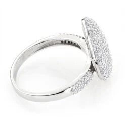 14K White Gold Diamond Heart Shaped Ring 1.15ct -H'Hen Sale Store heart shaped jewelry 14k diamond heart ring 115ct p 41430 backwh