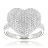 14K White Gold Diamond Heart Shaped Ring 1.15ct -H'Hen Sale Store heart shaped jewelry 14k diamond heart ring 115ct p 41430 wh