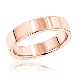 Heavy 5mm Wide Comfort Fit Wedding Ring For Men & Women 14K White Gold Flat Band -H'Hen Sale Store heavy 5mm wide comfort fit wedding ring for men women 14k gold flat band 000500 ro