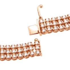 Hip Hop 3 Row Diamond Tennis Chain 14K White Gold Men's Necklace 30 Carats -H'Hen Sale Store hip hop jewelry 3 row diamond tennis chain 14k gold mens necklace 30 carats backro