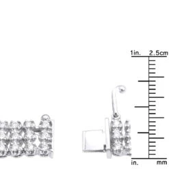 Hip Hop 3 Row Diamond Tennis Chain 14K White Gold Men's Necklace 30 Carats -H'Hen Sale Store hip hop jewelry 3 row diamond tennis chain 14k gold mens necklace 30 carats rulerwh