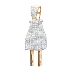 Hip Hop 10K Yellow Gold 3D Real Gold And Diamond Power Plug Pendant For Men 10 Hip Hop 10K Yellow Gold 3D Real Gold And Diamond Power Plug Pendant For Men -H'Hen Sale Store hip hop jewelry 3d real gold and diamond power plug pendant for men 10k ro