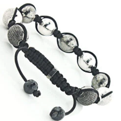 Hip Hop Beaded Disco Ball Bracelet W White Black Diamonds 5ct -H'Hen Sale Store hip hop jewelry beaded disco ball bracelet w white black diamonds 5ct p 45507back