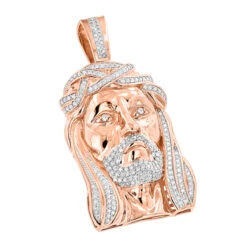 Real Hip Hop Large 14K White Gold Diamond Jesus Face Pendant 7ct -H'Hen Sale Store hip hop jewelry diamond jesus face pendant 355ct p 23047 ro