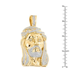 Real Hip Hop Large 14K White Gold Diamond Jesus Face Pendant 7ct -H'Hen Sale Store hip hop jewelry diamond jesus face pendant 355ct p 23047 rulerye 20201203