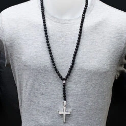 Hip Hop Disco Ball Diamond Cross Rosary Necklace 1.75ct 9 Hip Hop Disco Ball Diamond Cross Rosary Necklace 1.75ct -H'Hen Sale Store hip hop jewelry disco ball diamond cross rosary necklace 175ct p 45402bod