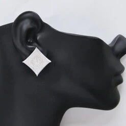 Hip Hop Large Diamond Stud Earrings 0.45ct Silver -H'Hen Sale Store hip hop jewelry large diamond stud earrings 045ct silver p 48004bod