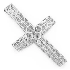 Hip Hop Silver Diamond Cross Pendant For Men 6.94ct Large -H'Hen Sale Store hip hop jewelry silver diamond cross pendant 694ct large p 44818 backwh