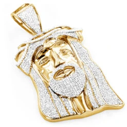 Hip Hop 10K White Gold Diamond Jesus Face Pendant 1.25ct 8 Hip Hop 10K White Gold Diamond Jesus Face Pendant 1.25ct -H'Hen Sale Store hip hop jewelry10k gold diamond jesus face pendant 15ct ye