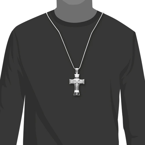 Hip Hop Silver Men's Diamond Cross Pendant 2ct Large 6 Hip Hop Silver Men's Diamond Cross Pendant 2ct Large - Image 4
