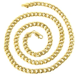 Hollow 10K Yellow Gold Cuban Link Chain For Men Miami 5.5mm Wide 8.5-24 Inches. 9 Hollow 10K Yellow Gold Cuban Link Chain For Men Miami 5.5mm Wide 8.5-24 Inches. -H'Hen Sale Store hollow 10k gold cuban link chain for men miami 55mm wide backye