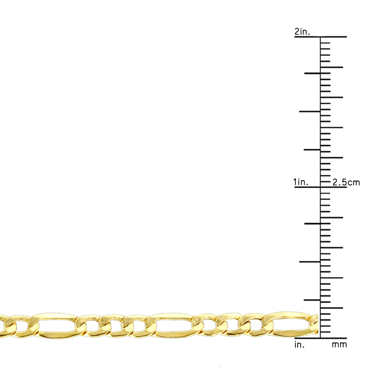 Hollow 10K Yellow Gold Figaro Chain For Men & Women 4.5mm Wide 6 Hollow 10K Yellow Gold Figaro Chain For Men & Women 4.5mm Wide - Image 4