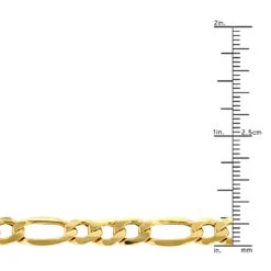 Hollow 10K Yellow Gold Figaro Chain For Men & Women 6.5mm Wide -H'Hen Sale Store hollow 10k gold figaro chain for men women 65mm wide rulerye