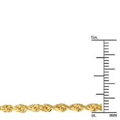 Hollow 10K Yellow Gold Rope Chain For Men & Women Sparkle 3mm Wide -H'Hen Sale Store hollow 10k gold rope chain for men women sparkle 3mm wide rulerye
