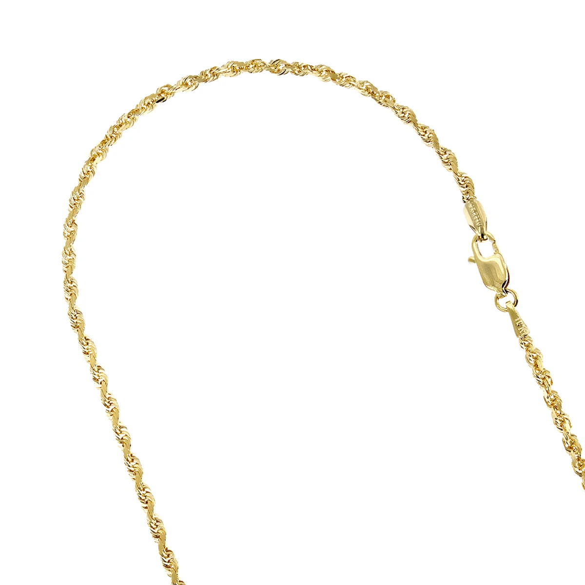 Hollow 10K Yellow Gold Rope Chain For Men & Women Sparkle 4mm Wide 3 Hollow 10K Yellow Gold Rope Chain For Men & Women Sparkle 4mm Wide