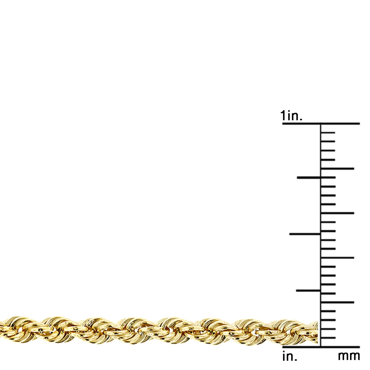 Men's Hollow 10K Yellow Gold Rope Chain Necklace With Lobster-Claw Clasp 2.7mm 7 Men's Hollow 10K Yellow Gold Rope Chain Necklace With Lobster-Claw Clasp 2.7mm - Image 5