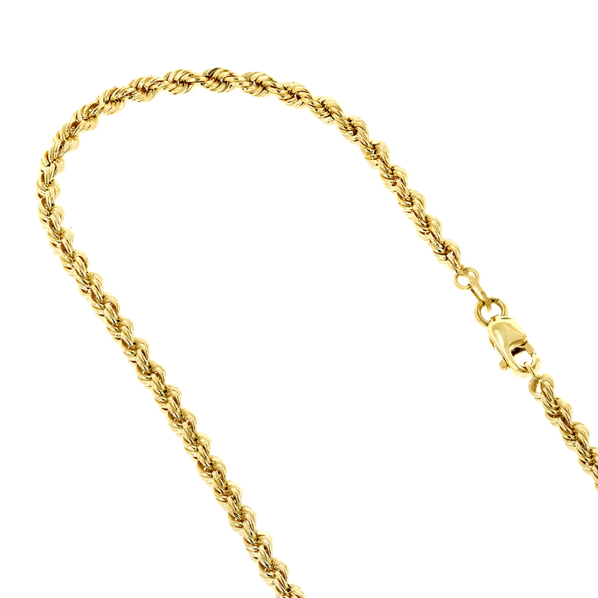 Men's Hollow 10K Yellow Gold Rope Chain Necklace With Lobster-Claw Clasp 2.7mm 4 Men's Hollow 10K Yellow Gold Rope Chain Necklace With Lobster-Claw Clasp 2.7mm - Image 2
