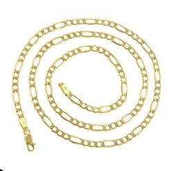 Hollow 14K Yellow Gold Figaro Chain For Men & Women 3.5mm Wide 9 Hollow 14K Yellow Gold Figaro Chain For Men & Women 3.5mm Wide -H'Hen Sale Store hollow 14k gold figaro chain for men women 35mm wide backye